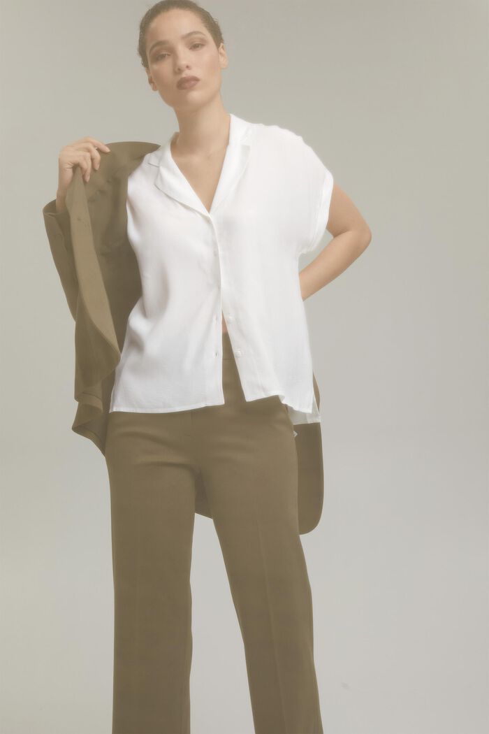 Blouse top with a pyjama-style collar, LENZING™ ECOVERO™, OFF WHITE, detail image number 5