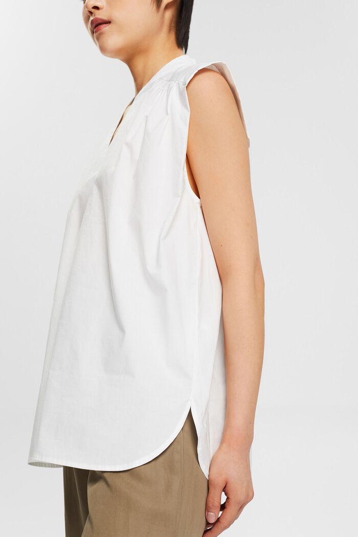 V-neck blouse , WHITE, detail image number 2