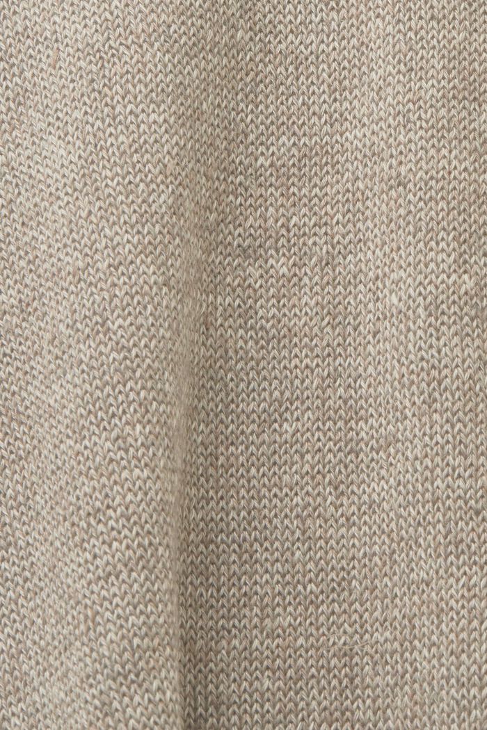 Linen Crewneck Sweater, LIGHT BROWN, detail image number 4