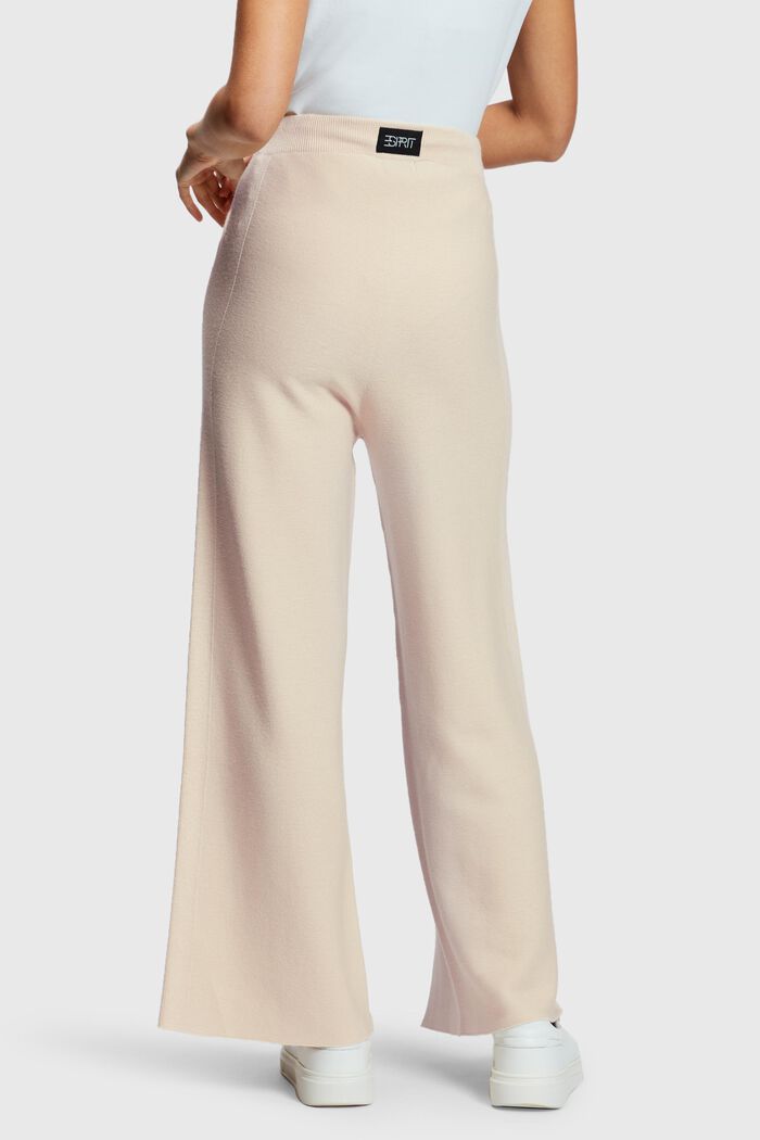 High-rise wide leg slit front trousers, CREAM BEIGE, detail image number 1