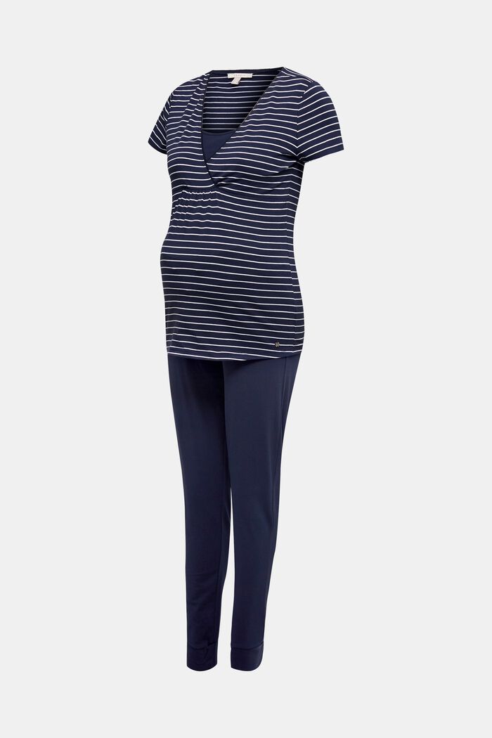 Stretch jersey pyjamas with a nursing function, NIGHT BLUE, detail image number 4