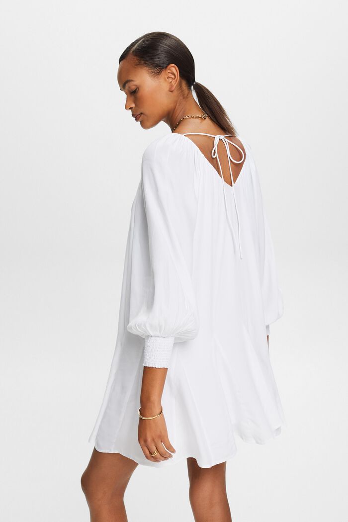 Godet mini dress, WHITE, detail image number 3