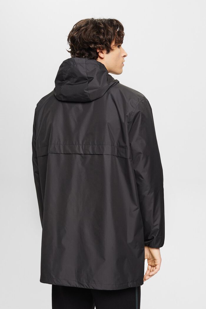 Lightweight Hooded Rain Jacket, BLACK, detail image number 3