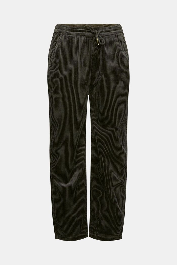 Jogger style corduroy trousers, DARK KHAKI, detail image number 2