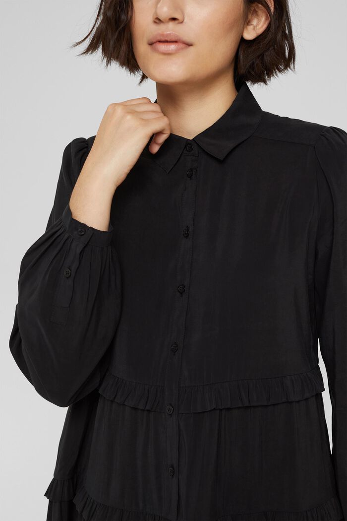 Shirt dress with LENZING™ ECOVERO™, BLACK, detail image number 3