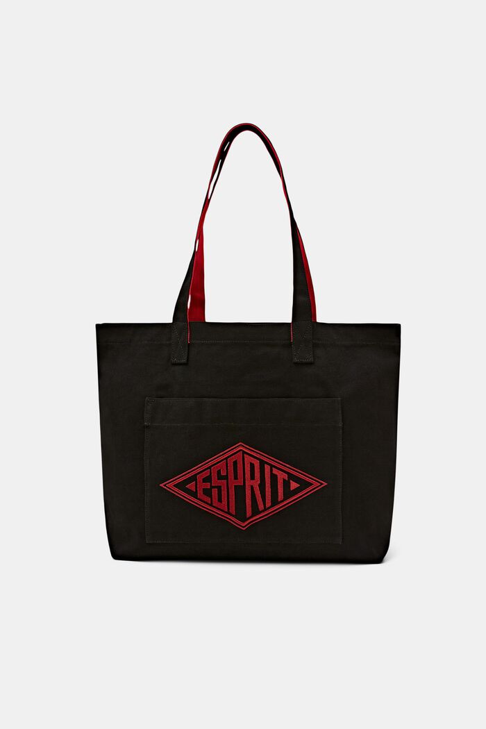 Logo Canvas Tote bag, BLACK, detail image number 0