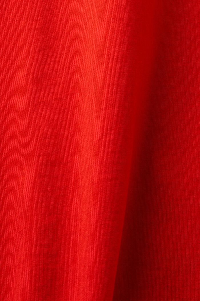 Pima Cotton Crewneck T-Shirt, RED, detail image number 4