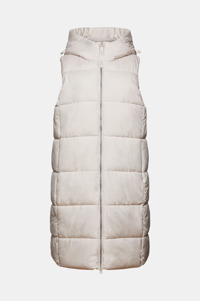 Recycled: longline quilted waistcoat, LIGHT BEIGE, detail image number 5