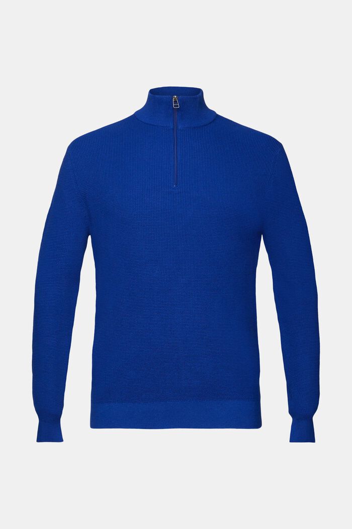 Cotton Zip Troyer, BRIGHT BLUE, detail image number 6