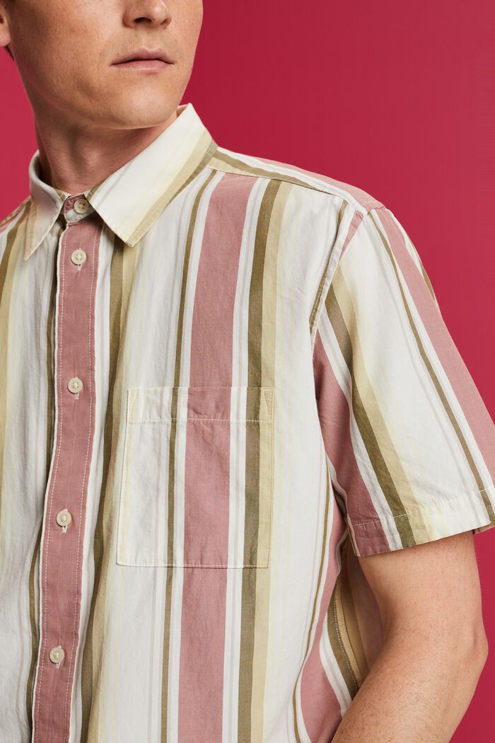 Patterned short sleeve shirt, 100% cotton, DARK OLD PINK, detail image number 2