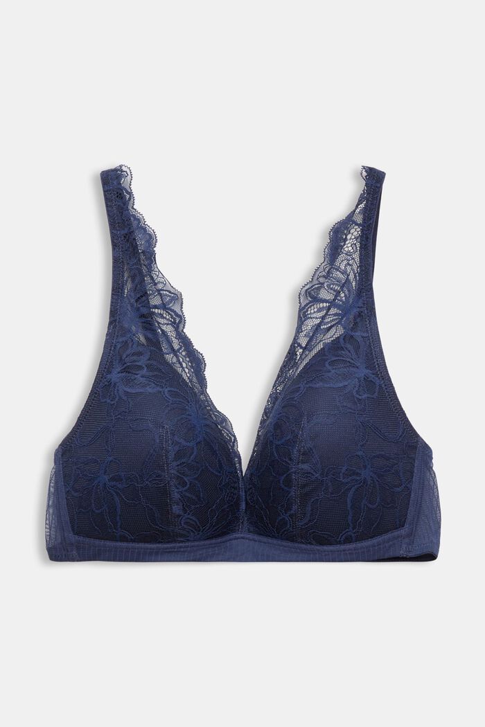 Lace Padded Bra, NAVY, detail image number 4