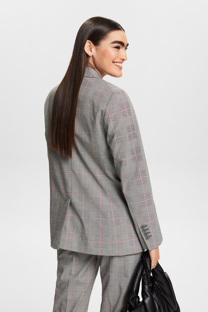 Checked Single-Breasted Blazer, MEDIUM GREY, detail image number 3
