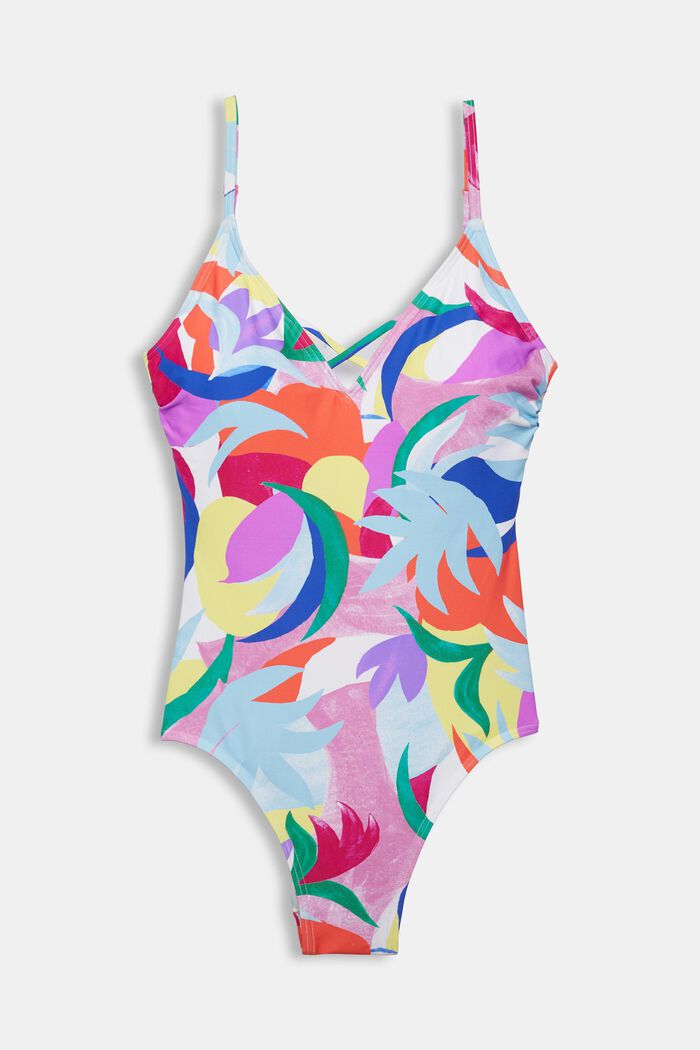 Recycled: swimsuit with a colourful pattern, VIOLET, detail image number 5