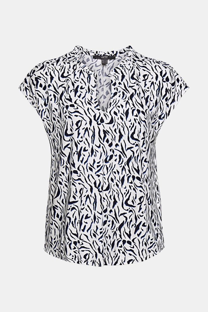 Patterned top made of LENZING™ ECOVERO™, OFF WHITE, overview