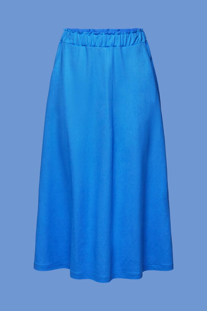 Midi skirt with an elasticated waistband, BRIGHT BLUE, detail image number 7