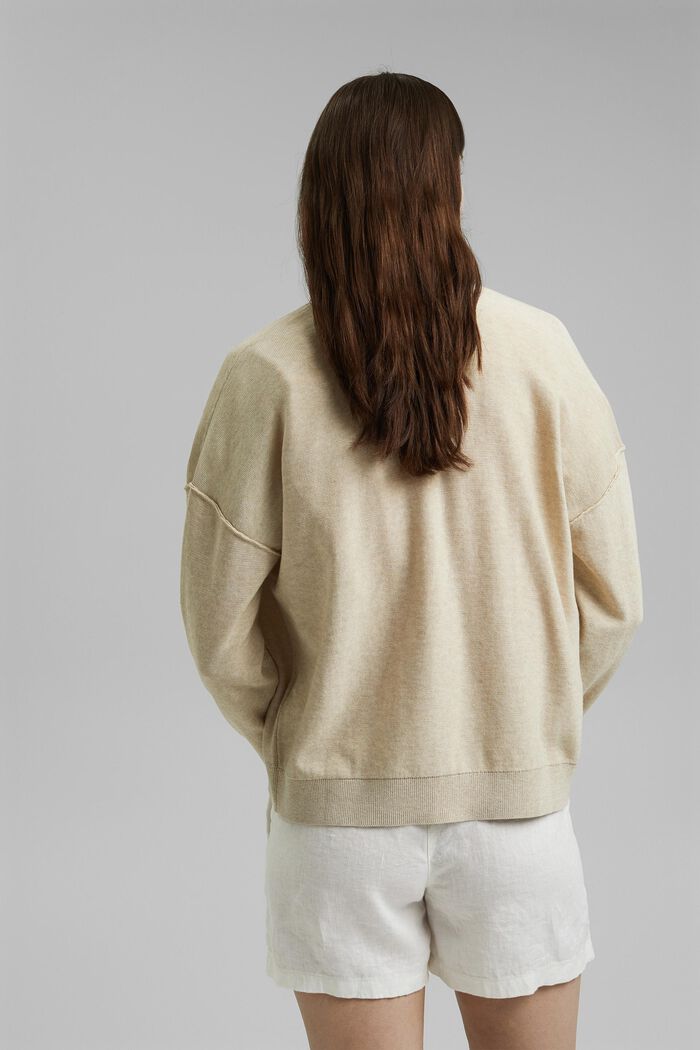 Open cardigan made of 100% organic cotton, BEIGE, detail image number 3