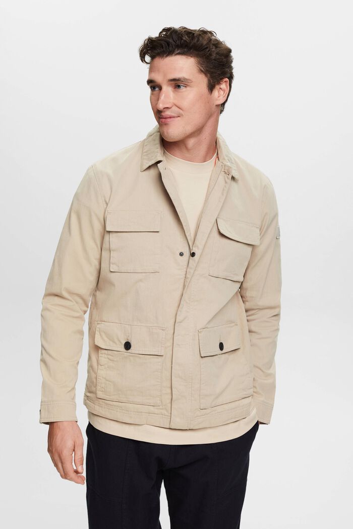 Blended cotton field jacket, LIGHT BEIGE, detail image number 0