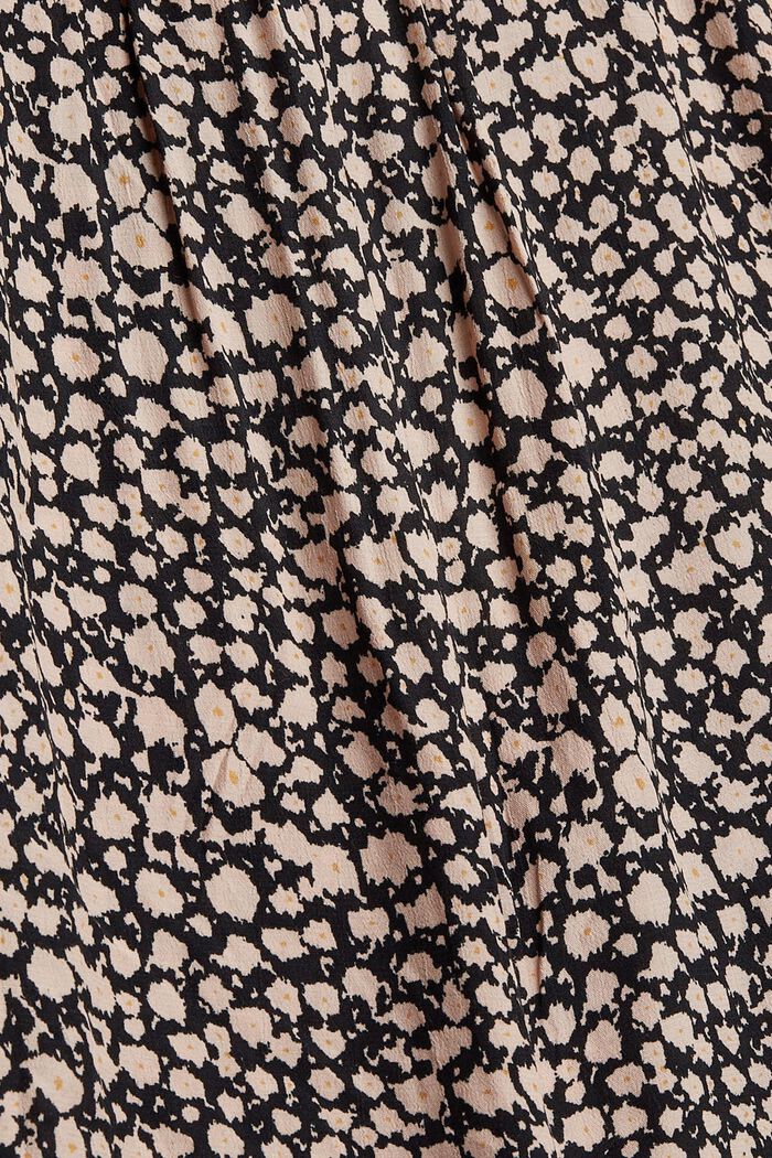 Printed blouse with frills and broderie anglaise, DUSTY NUDE, detail image number 4