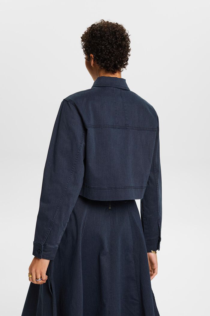 Cropped Cotton-Twill Jacket, NAVY, detail image number 3
