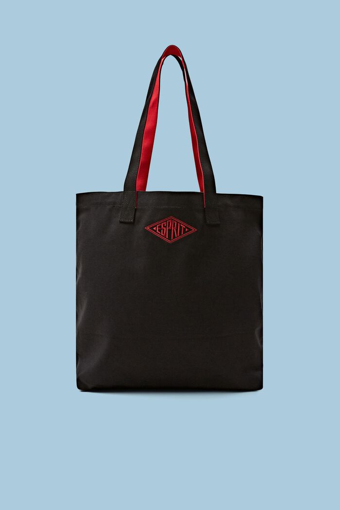 Logo Cotton Tote Bag, BLACK, detail image number 0