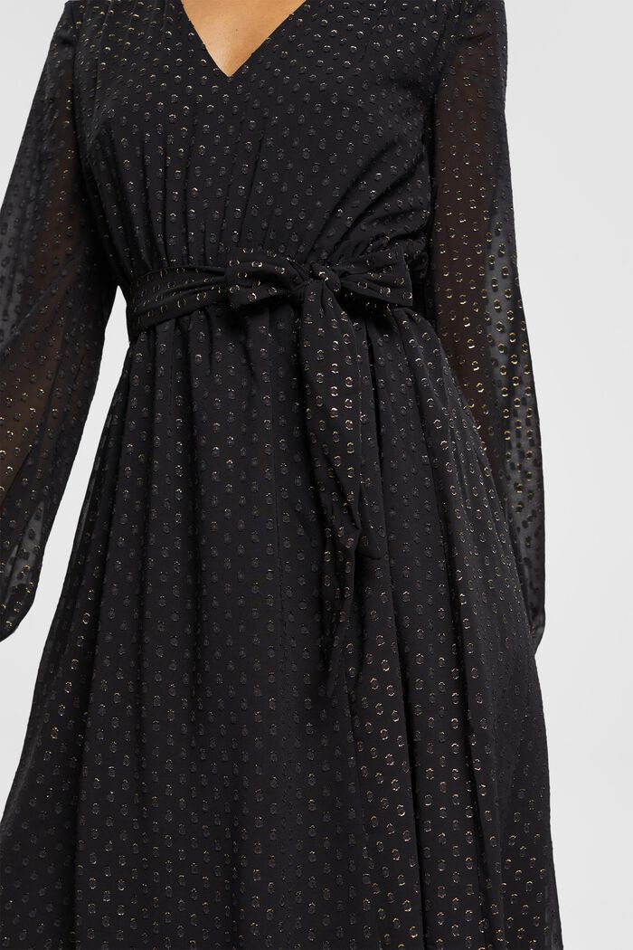 Midi dress with gold sparkle, BLACK, detail image number 2