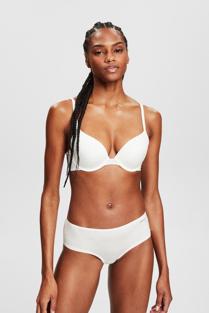 Logo Padded Underwired Bra, OFF WHITE, detail image number 0