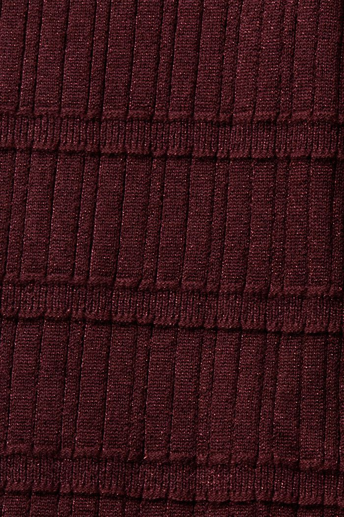 Glitter Mockneck Sweater, LENZING™ ECOVERO™, BORDEAUX RED, detail image number 5