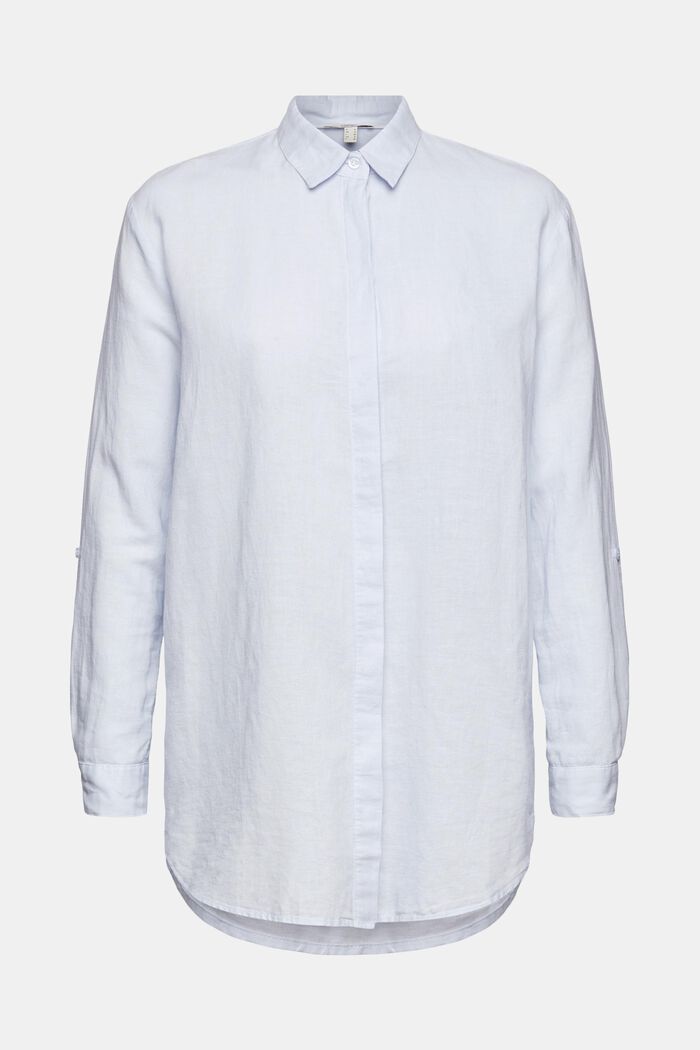 Linen blend oversized blouse, LIGHT BLUE, detail image number 2