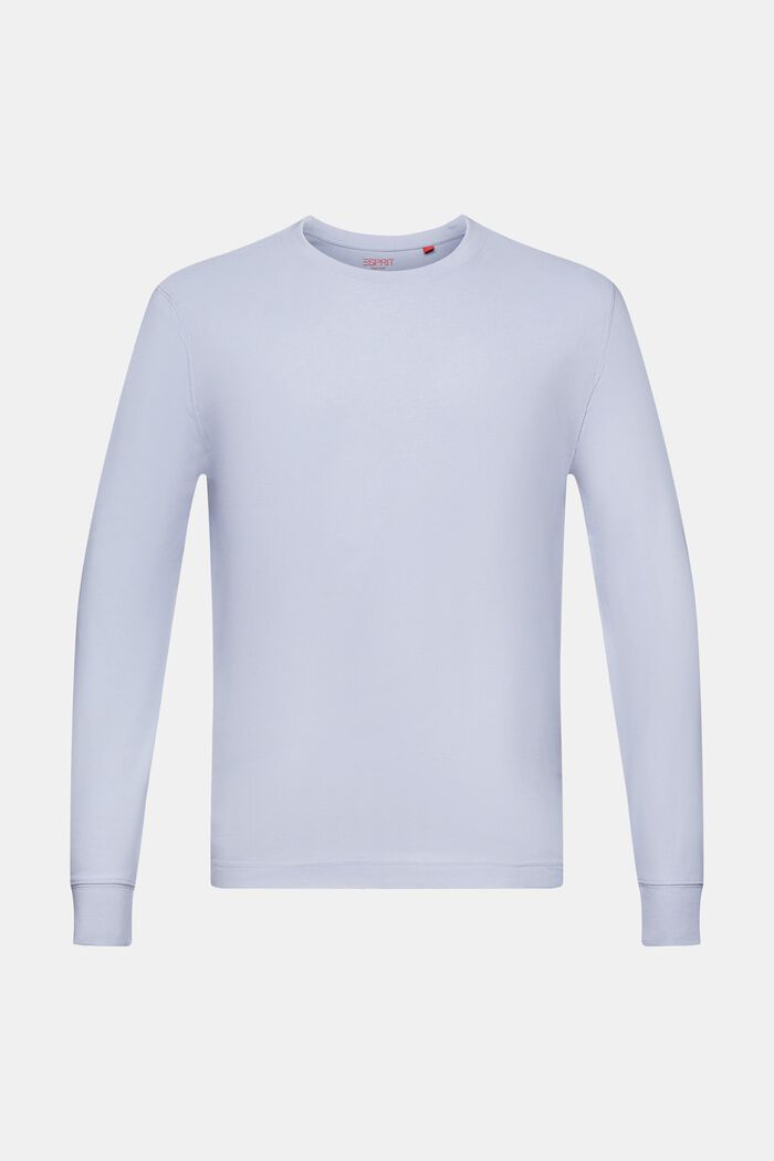 Crewneck Long Sleeve T-Shirt, LIGHT BLUE LAVENDER, detail image number 6