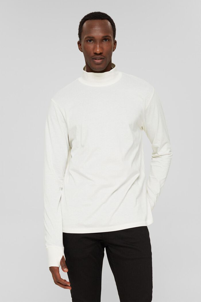 Made of recycled material: jersey long sleeve top with THERMOLITE®, OFF WHITE, detail image number 0