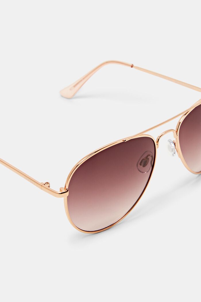 Unisex aviator sunglasses with rose tinted lenses, ROSE, detail image number 1