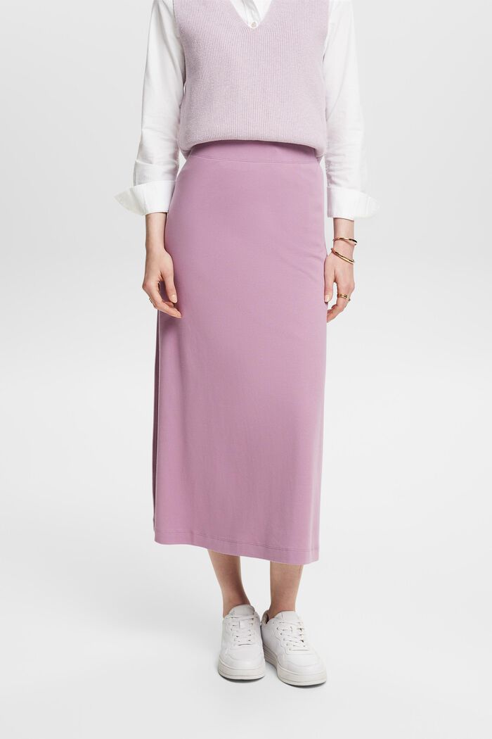 Jersey Midi Skirt, MAUVE, detail image number 0