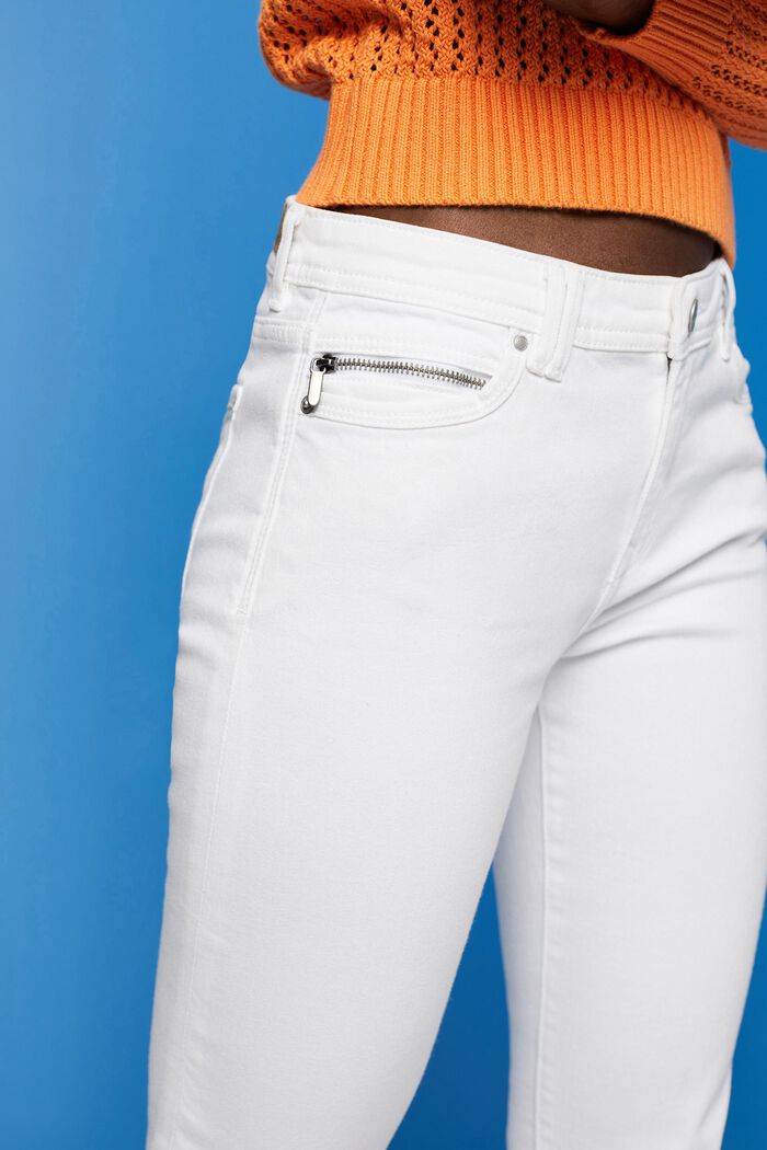 Jeans with zipper detail, WHITE, detail image number 2