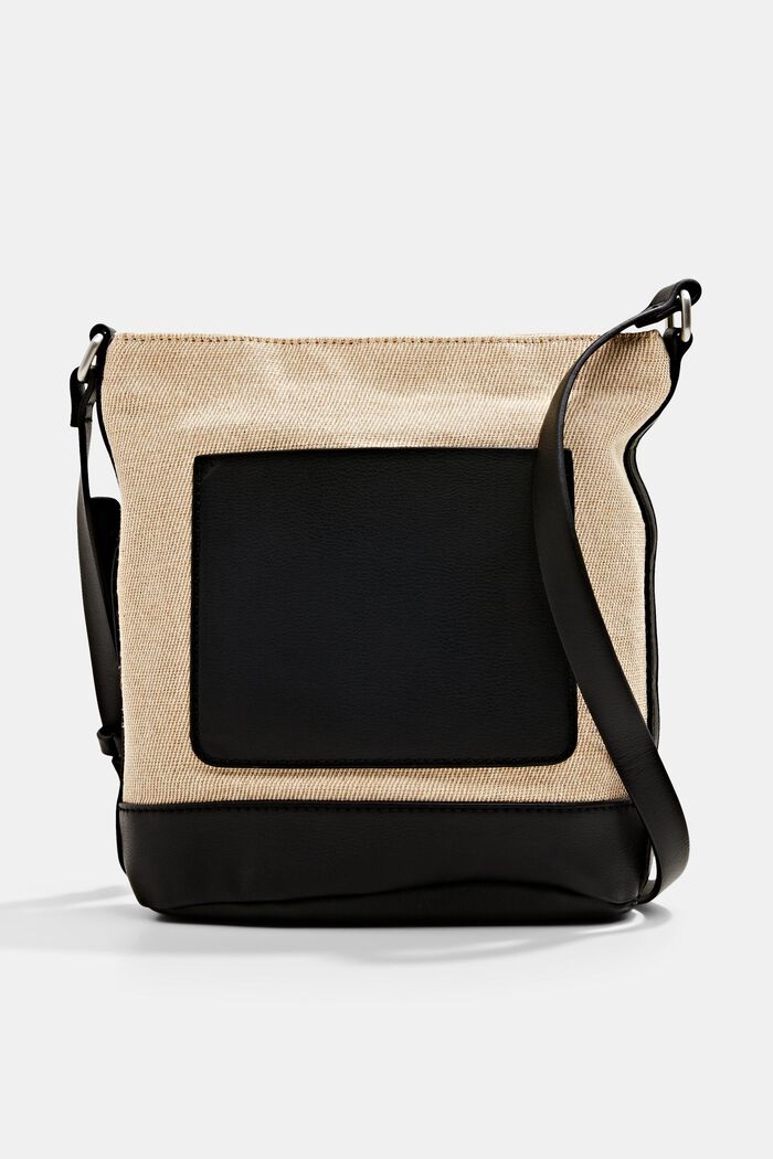 Bag made of blended linen, BLACK, detail image number 0
