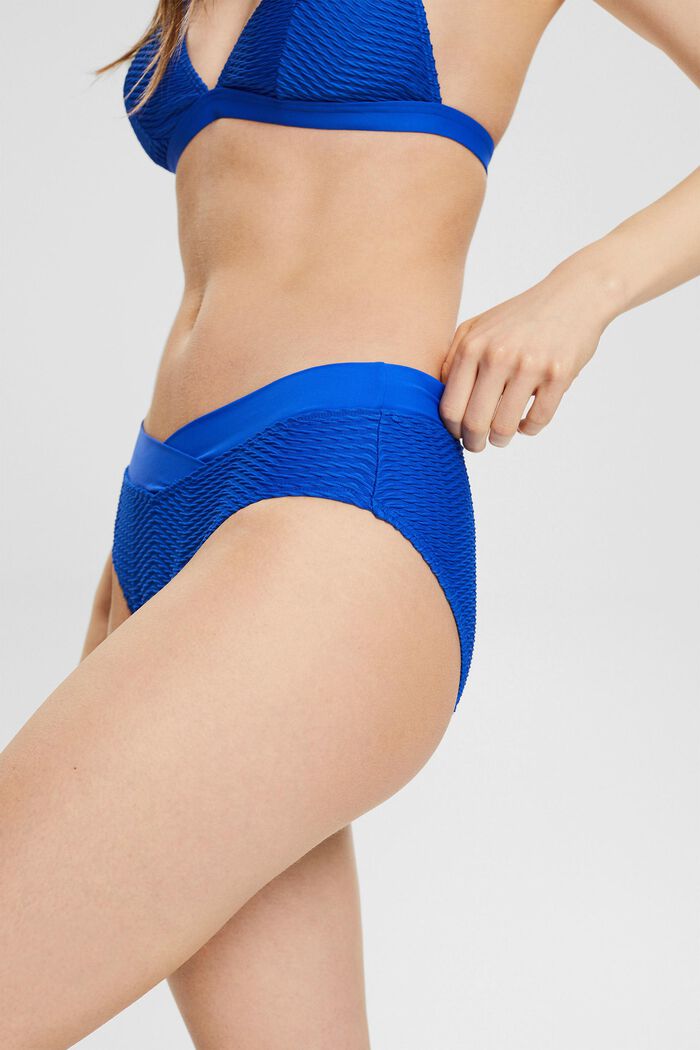 Bikini briefs with textured stripes , BRIGHT BLUE, detail image number 1