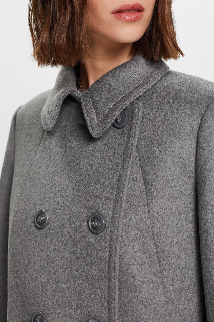 Recycled: wool blend coat, GUNMETAL, detail image number 2