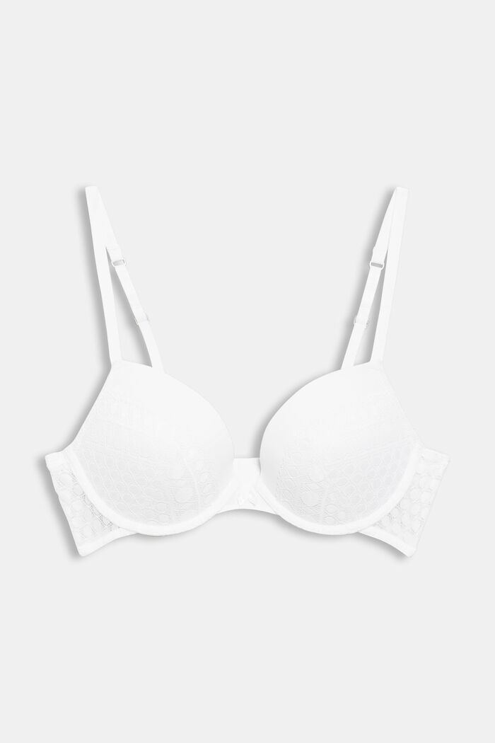 Recycled: push-up bra with lace trim