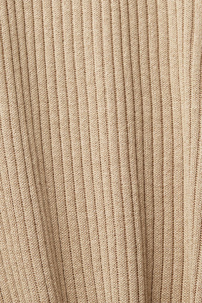 With linen: Top in a ribbed look, SAND, detail image number 4