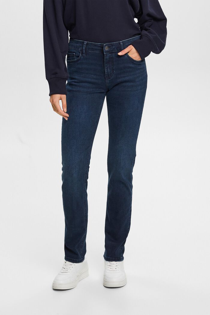 Mid-Rise Slim Fit Jeans, BLUE BLACK, detail image number 0