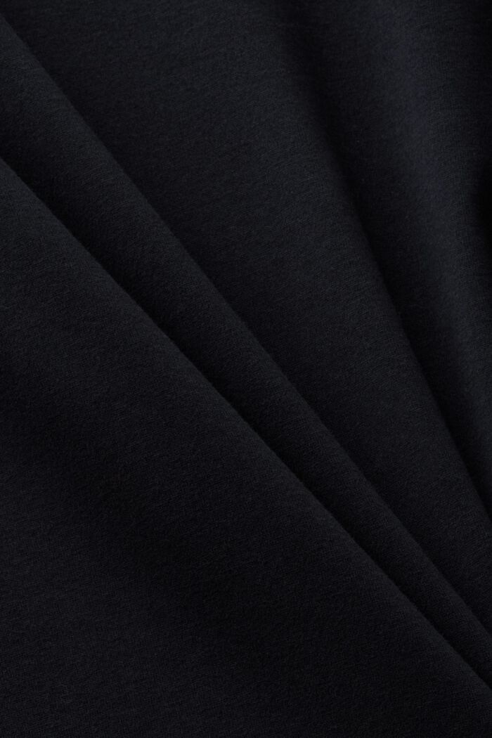 Cotton Longsleeve Top, BLACK, detail image number 5