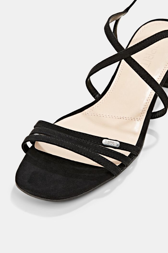 Strappy sandals in faux suede, BLACK, detail image number 3