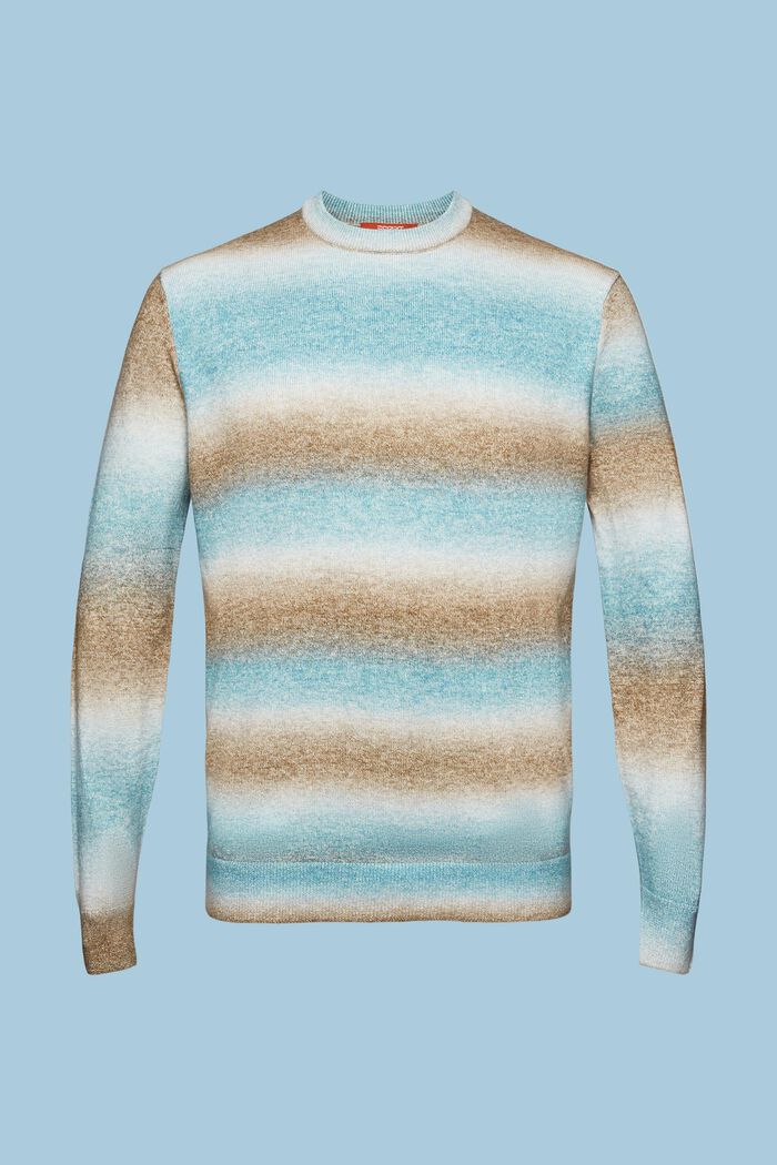 Gradient Stripe Crewneck Sweater, DARK TURQUOISE, detail image number 6