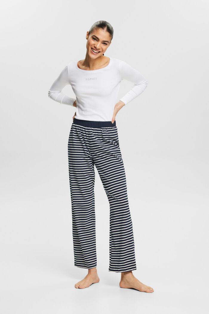 Striped  Pull-On Pajama Pant, NAVY, detail image number 1