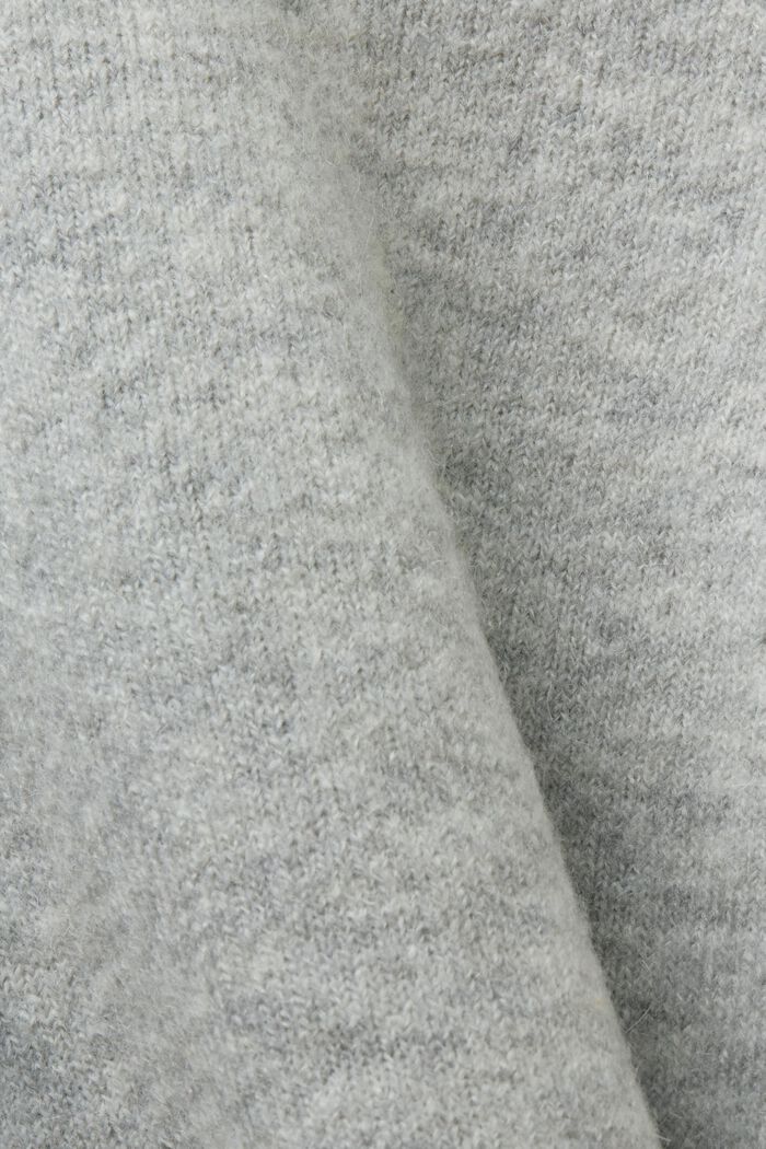 Wool-Blend V-Neck Cardigan, LIGHT GREY, detail image number 5