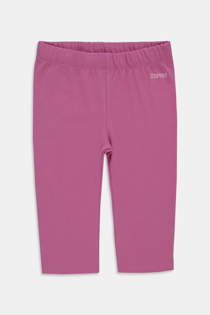 Capri leggings with stretch, DARK PINK, overview