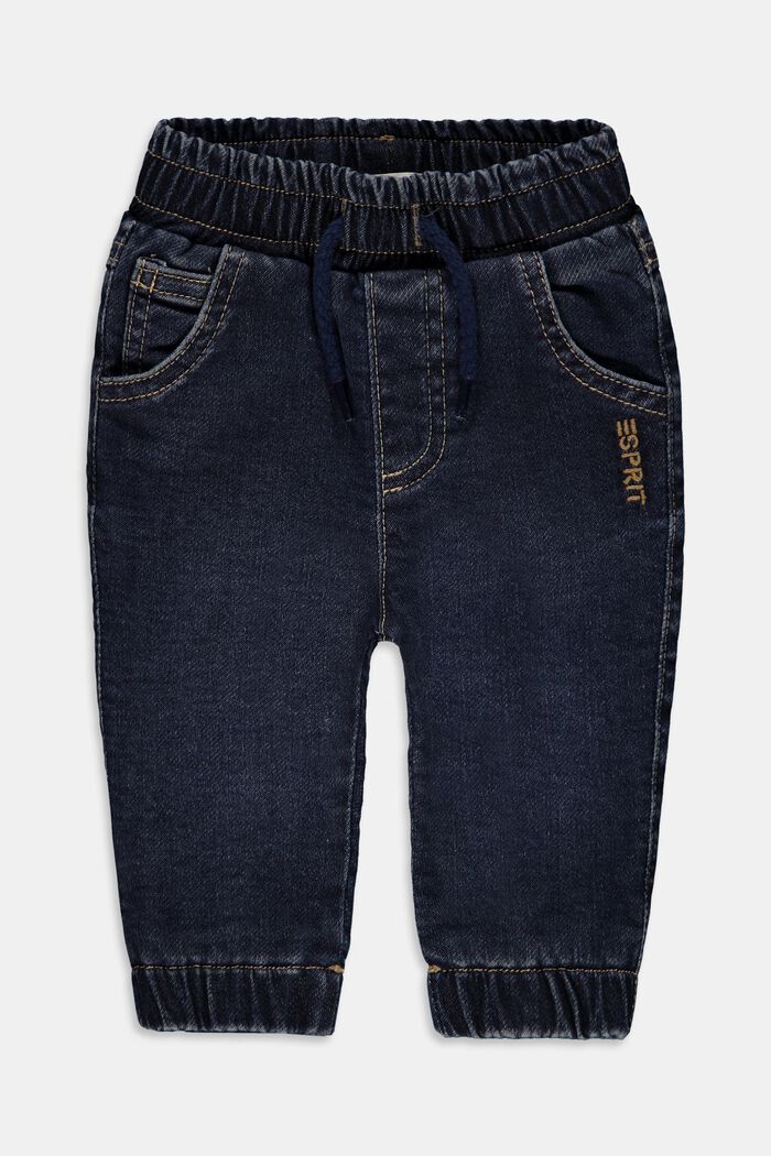 Pants knitted, BLUE DARK WASHED, overview