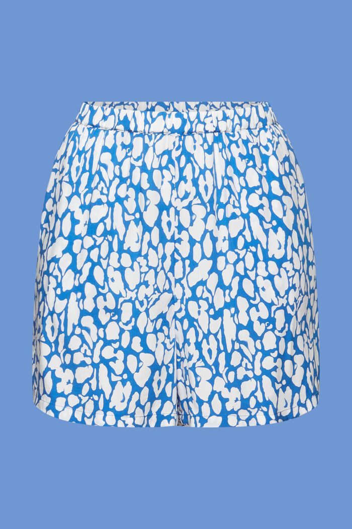 Patterned pull-on shorts, LENZING™ ECOVERO™, BRIGHT BLUE, detail image number 9