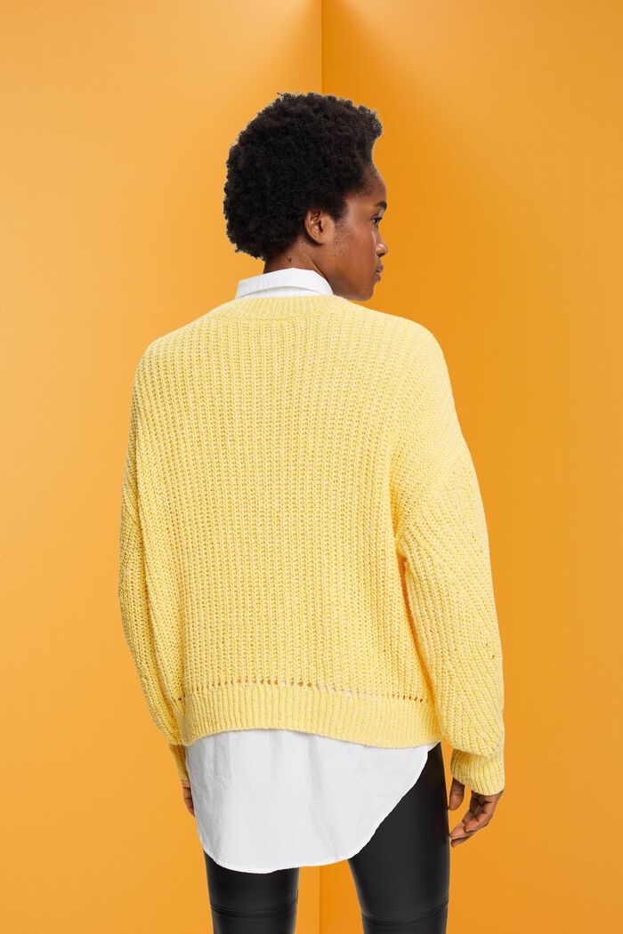 Cable knit jumper, LIGHT YELLOW, detail image number 3