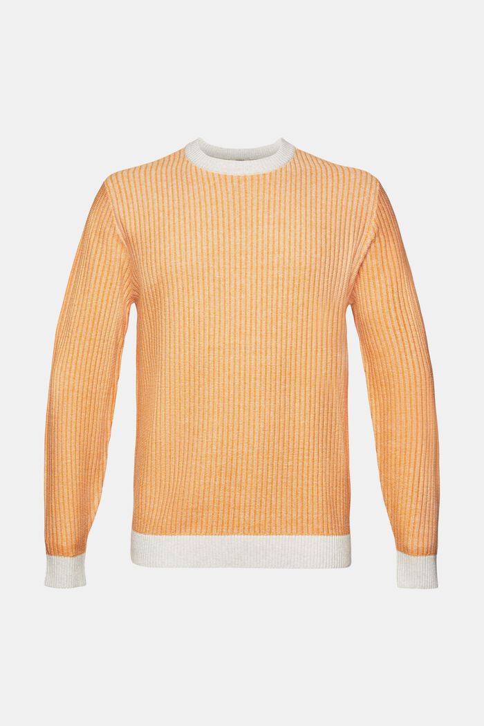 Two-coloured rib knit jumper, LIGHT ORANGE, detail image number 7