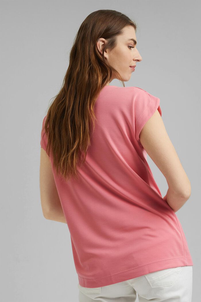 Flowing T-shirt in blended modal, CORAL, detail image number 3